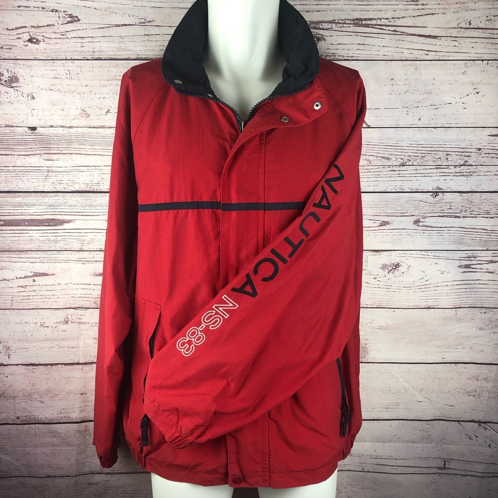 VTG Nautical Jacket/Raincoat SZ XL -Mens Red/Navy